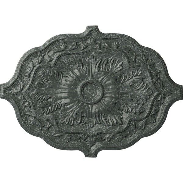 Ekena Millwork Pesaro Ceiling Medallion, Hand-Painted Athenian Green Crackle, 36"W x 26"H x 1 1/2"P CM36X26PEAGC - main